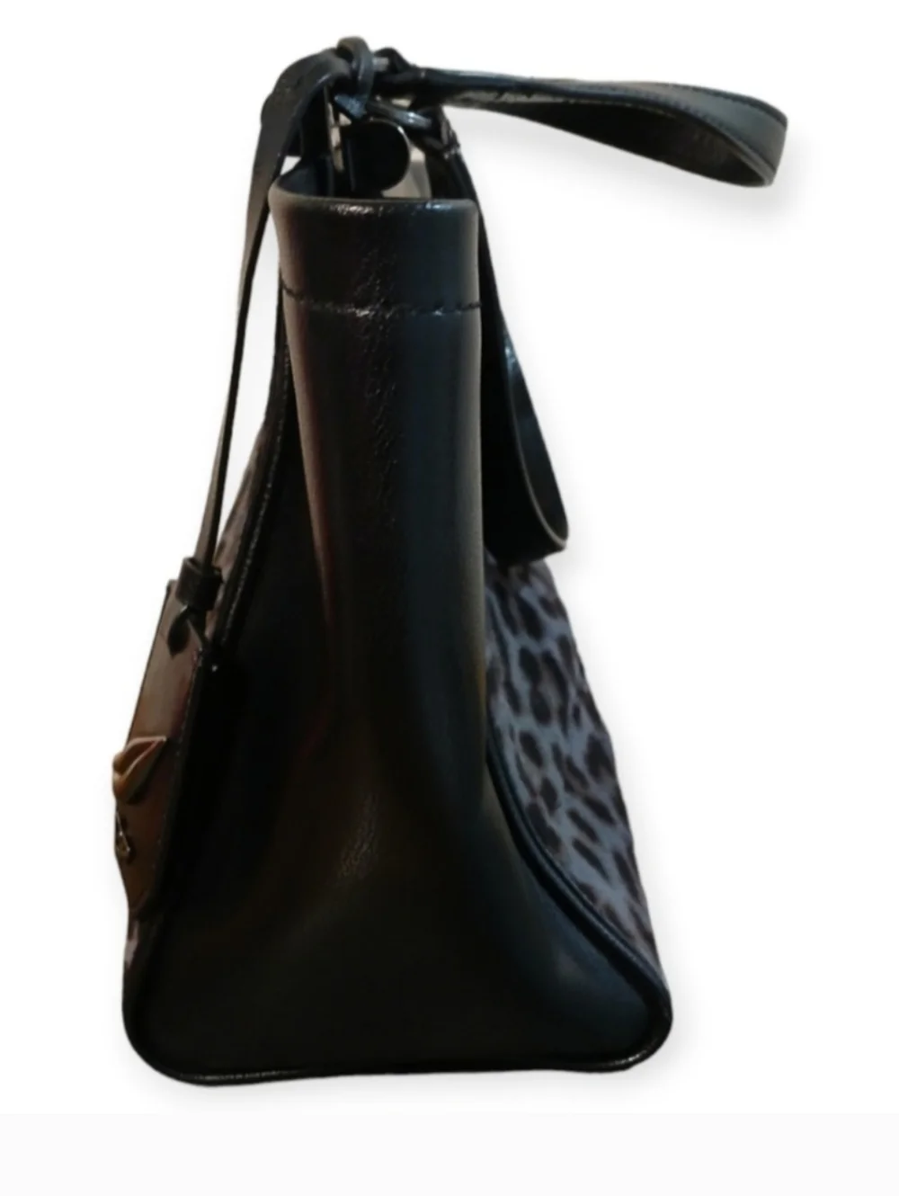 Diane Von Furstenberg Leopard Print Satchel in Gray and Black